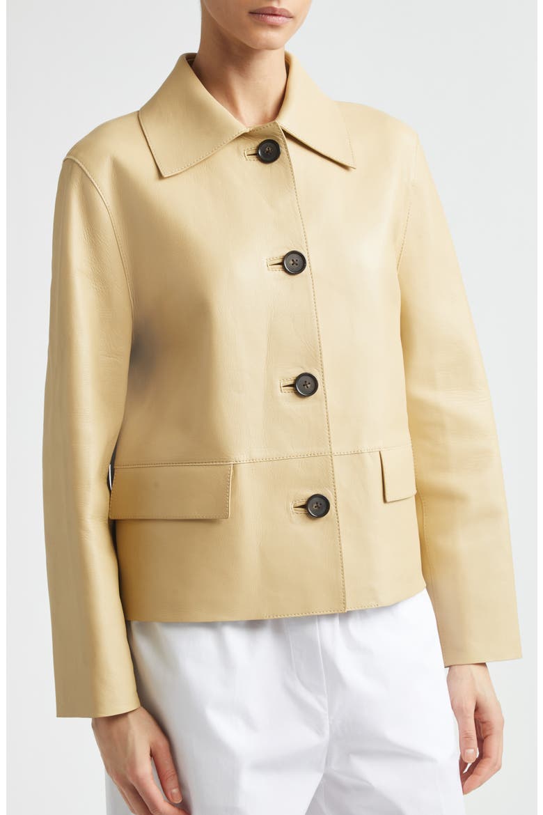 Bonded Lambskin Leather Jacket, Alternate, color, CHAI