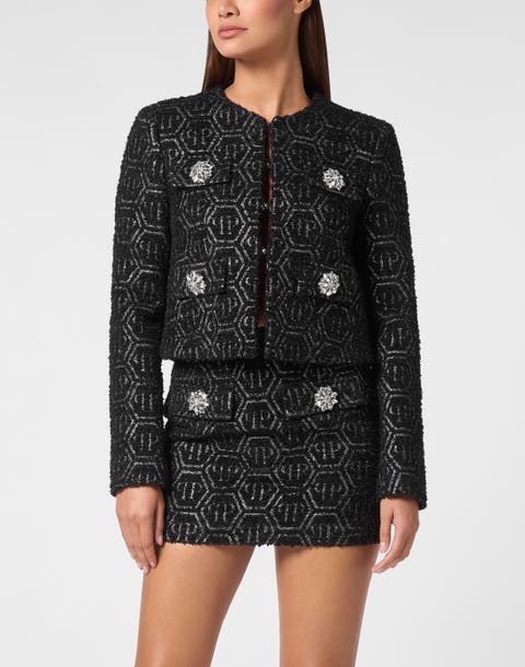 Tweed Jacket Monogram Women