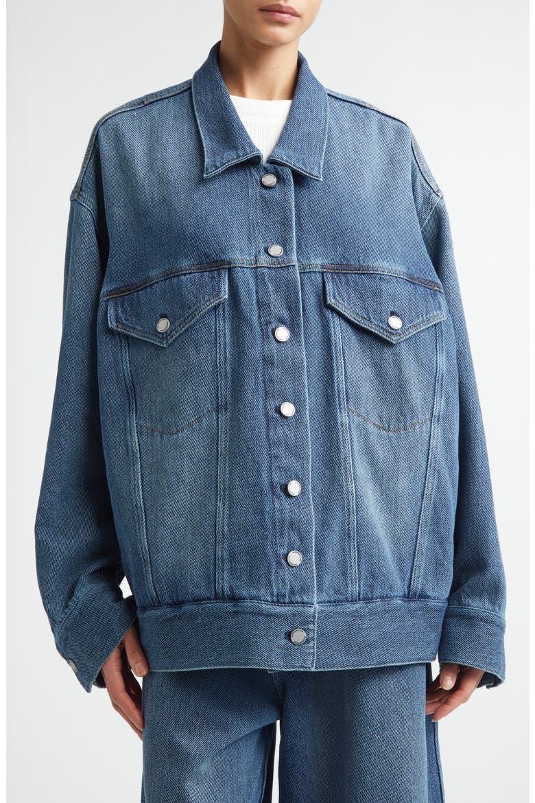Boxy Oversize Denim Jacket, Alternate, color, BLUE