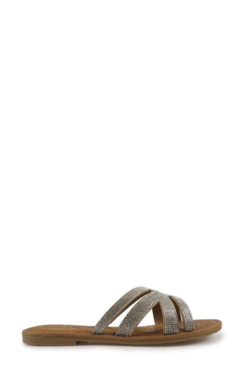 Shop Rock & Candy Rock And Candy Rhinestone Crisscross Slide Sandal In Beige Rhinestone