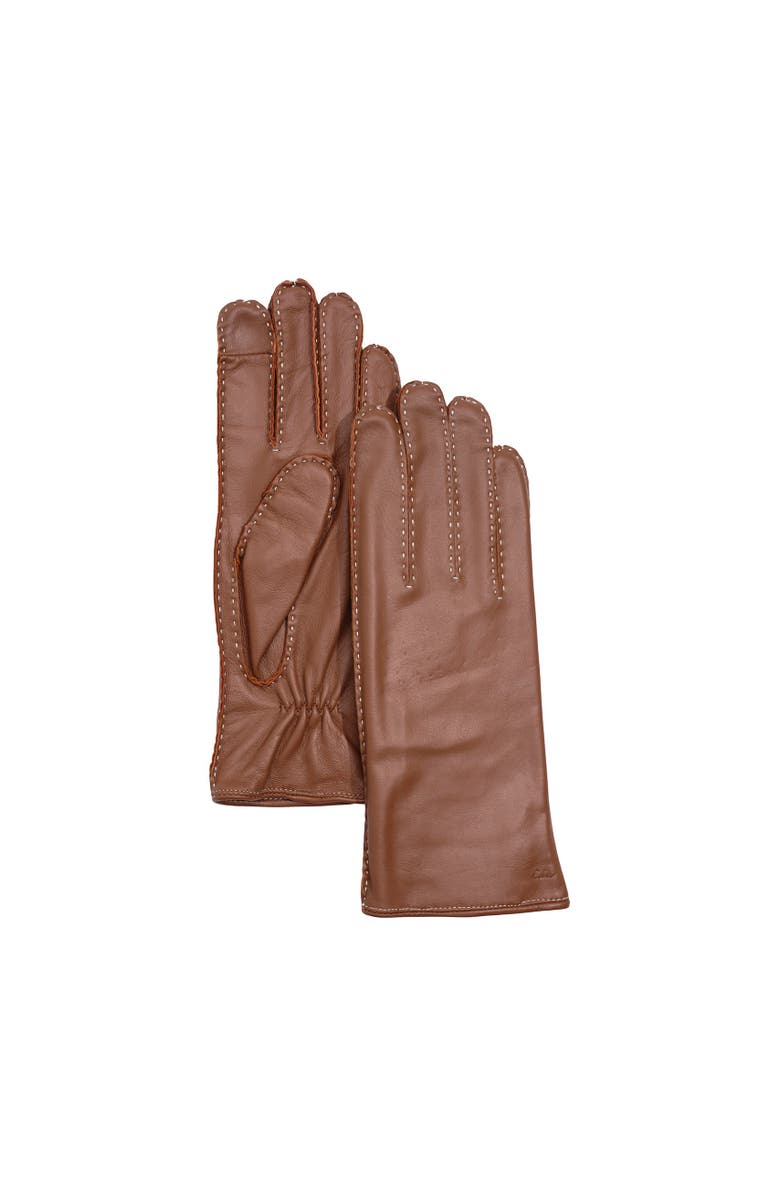 Echo Stitch Detail Leather Glove, Alternate, color, Cinnamon Bark