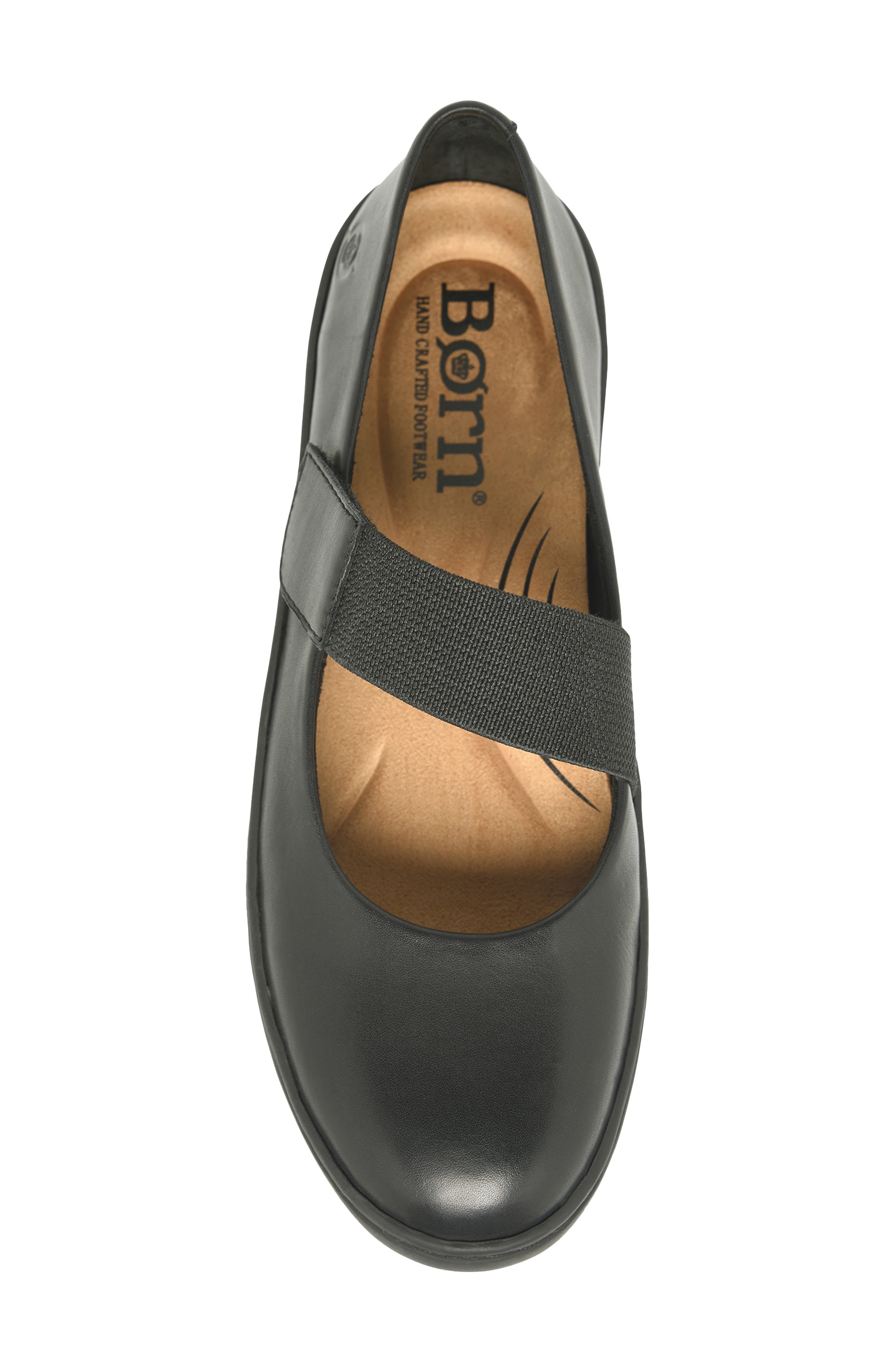 Børn Mary Jane Flat, Alternate, color, Black Leather