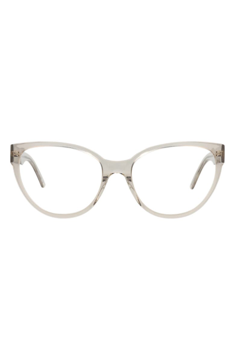 Balenciaga 54mm Cat Eye Optical Glasses, Main, color, Beige Beige Transparent