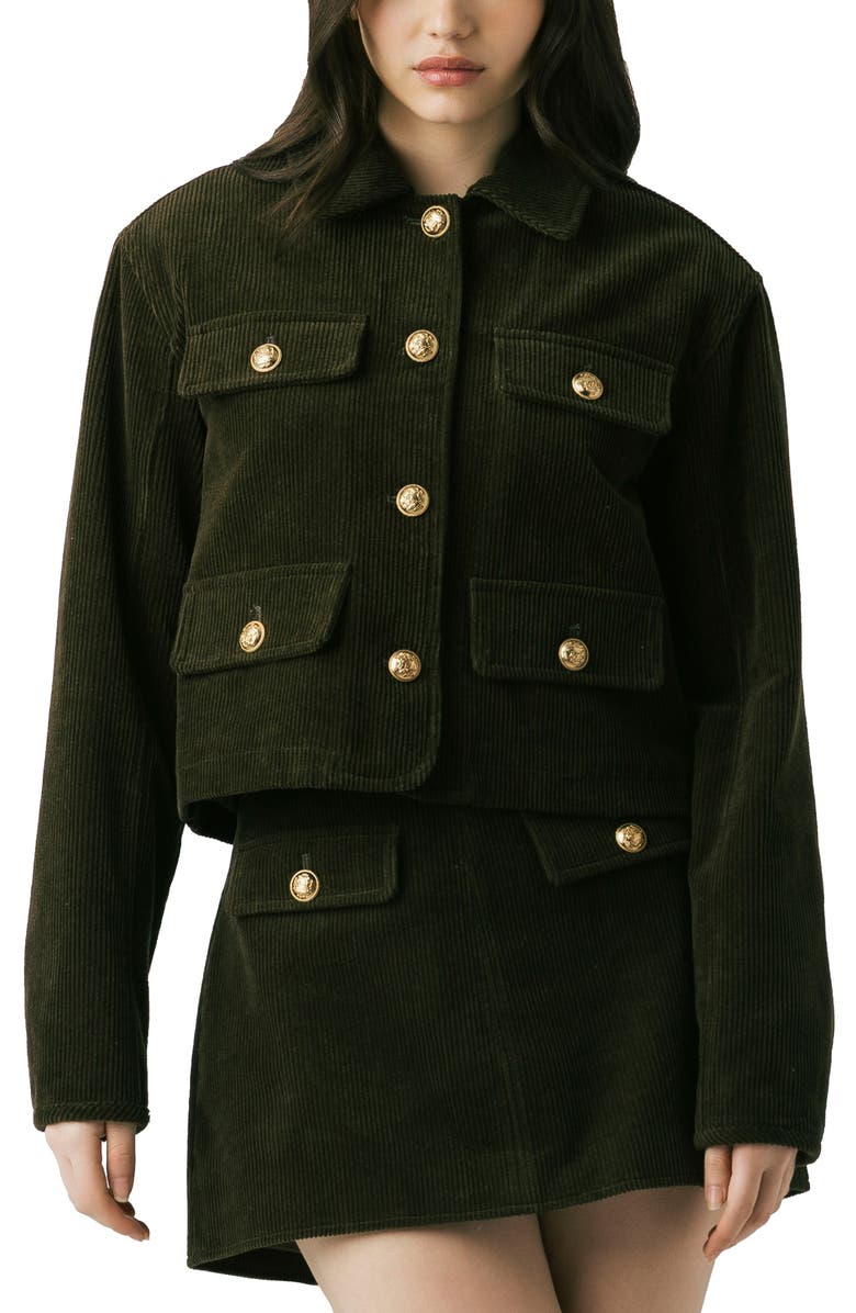 BLANKNYC Crop Corduroy Jacket, Main, color, Inside Scoop