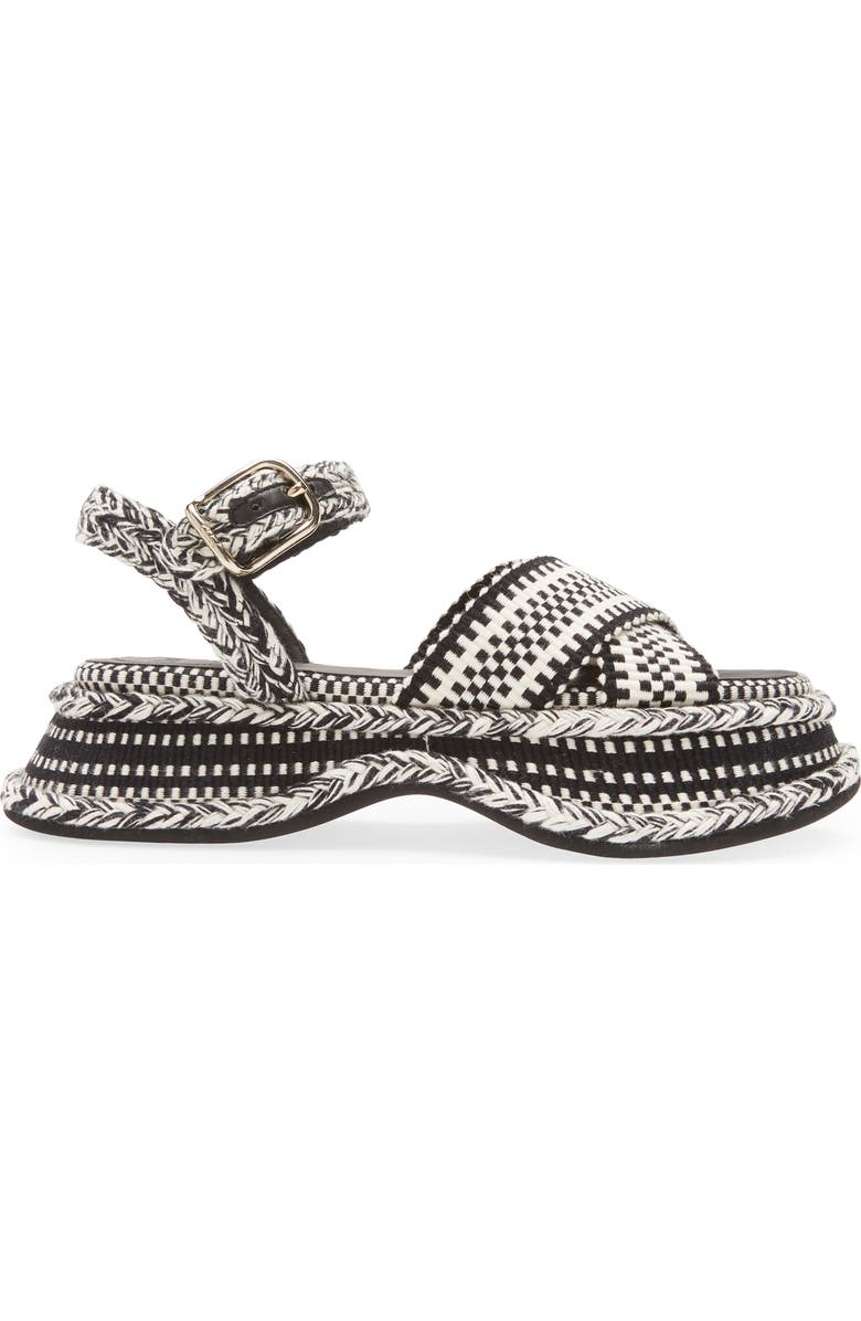 Chloé Meril Woven Platform Sandal, Alternate, color, White/ Black