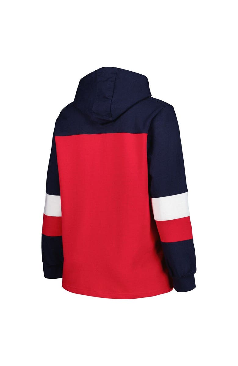 PROFILE Women's Red Los Angeles Angels Plus Size Colorblock Pullover Hoodie, Alternate, color, Red