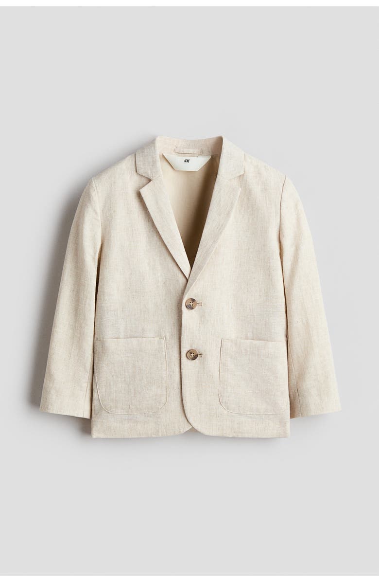 H&M Linen-blend Blazer, Main, color, Light Beige Melange