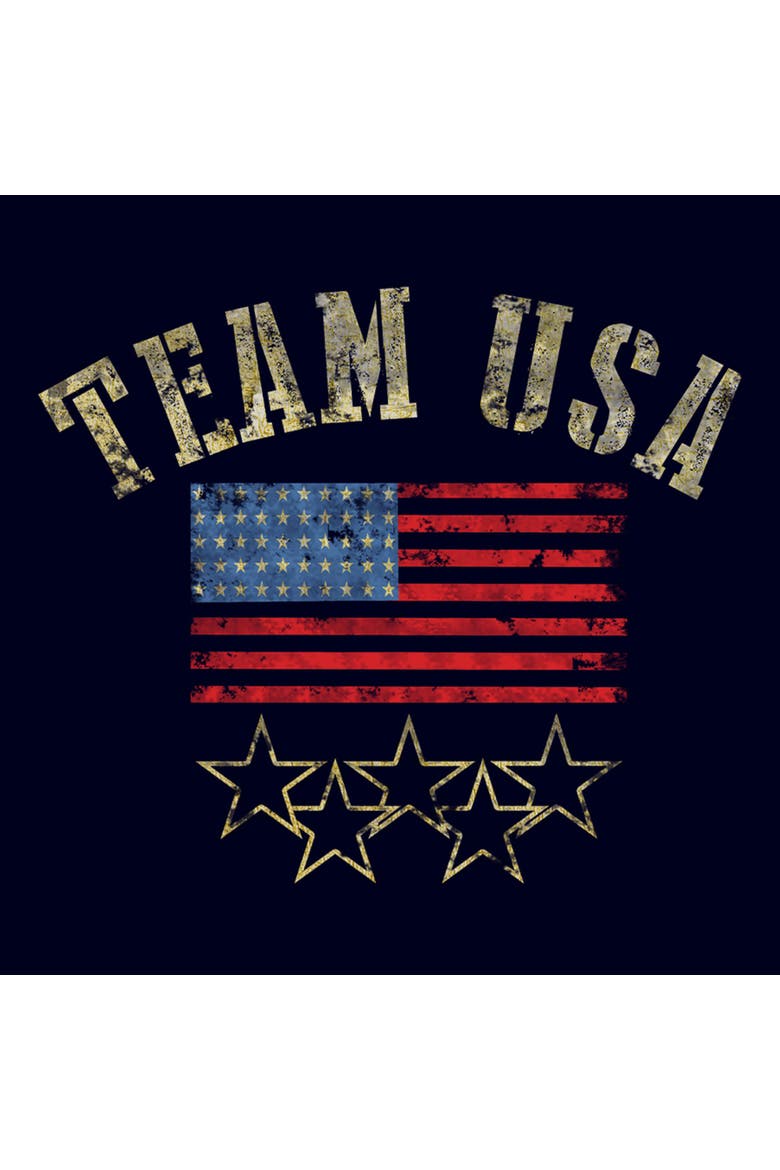 Juniors Lost Gods Go USA Flag T Shirt, Alternate, color, Navy Blue