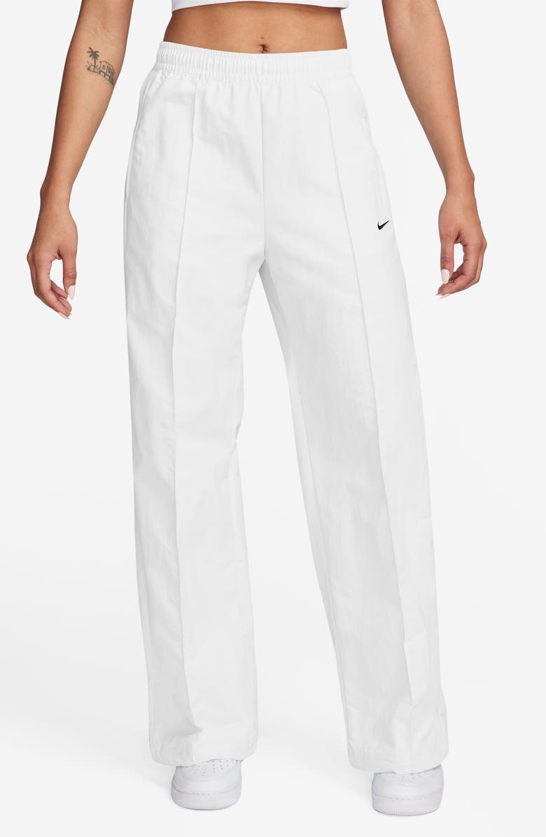 Nike Sportswear Everything Wovens Mid-Rise Open-Hem Pants, Main, color, 100 White/Black
