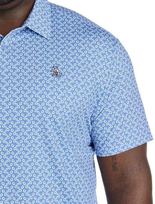 ORIGINAL PENGUIN ORIGINAL PENGUIN BIG & TALL LIFESAVER PRINT PERFORMANCE POLO SHIRT