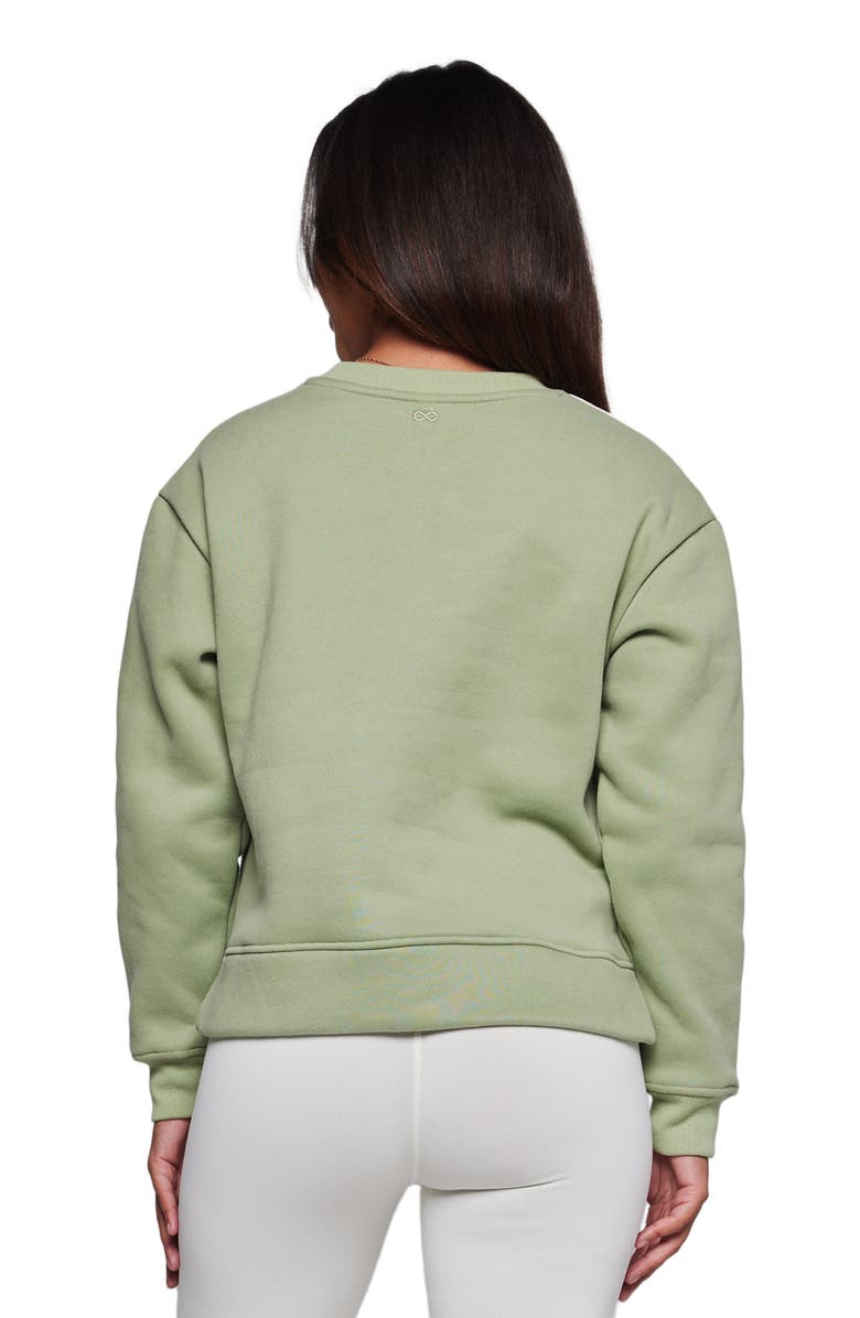 Rebody Active Sideline Fleece Sweatshirt, Alternate, color, Matcha/Bone