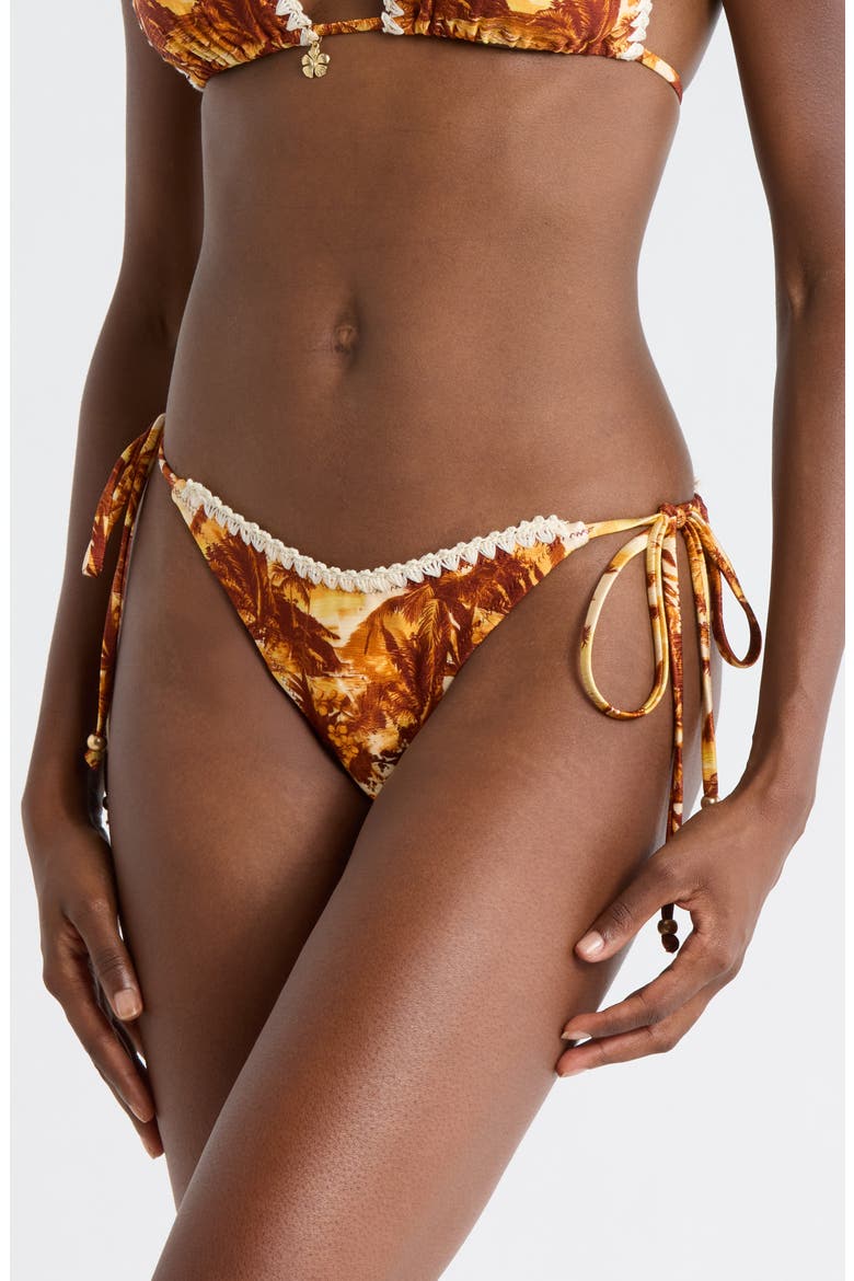 Crochet Dipped Side Tie Bikini Bottoms, Main, color, VINTAGE VACAY