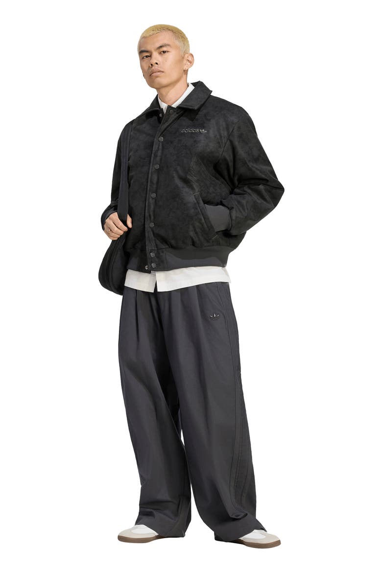 Faux Leather Bomber Jacket, Alternate, color, UTILITY BLACK