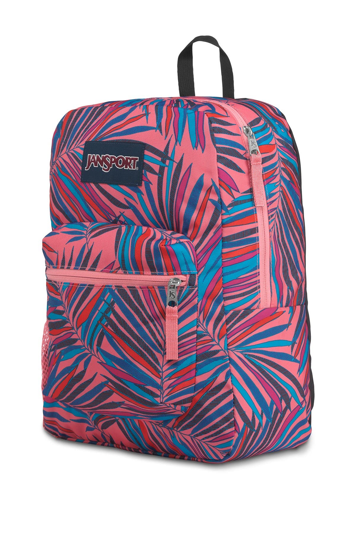 Jansport Palm Leaf Print Cross Town Backpack, Alternate, color, 