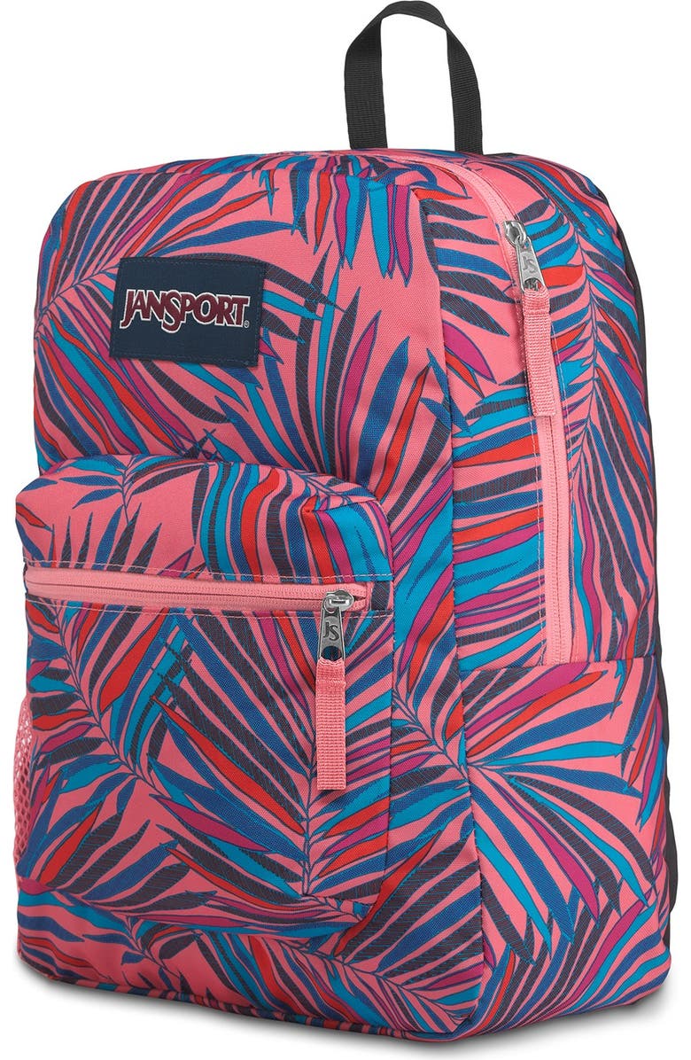 Jansport Palm Leaf Print Cross Town Backpack, Alternate, color,