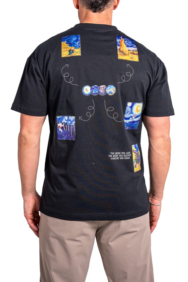 Ascension Eyes Appliqué Cotton Graphic T-Shirt, Alternate, color, BLACK