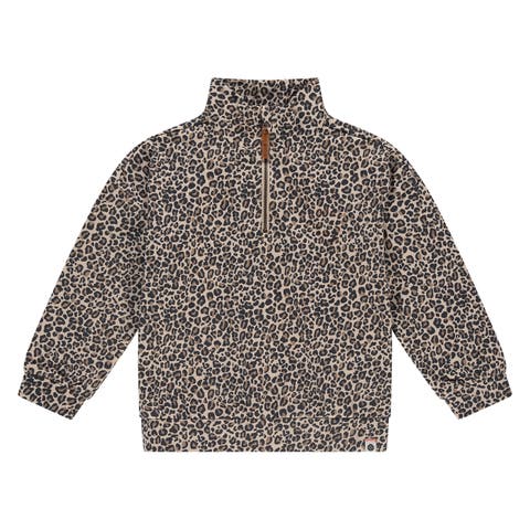 Leopard Quarter Zip Sweatshirt