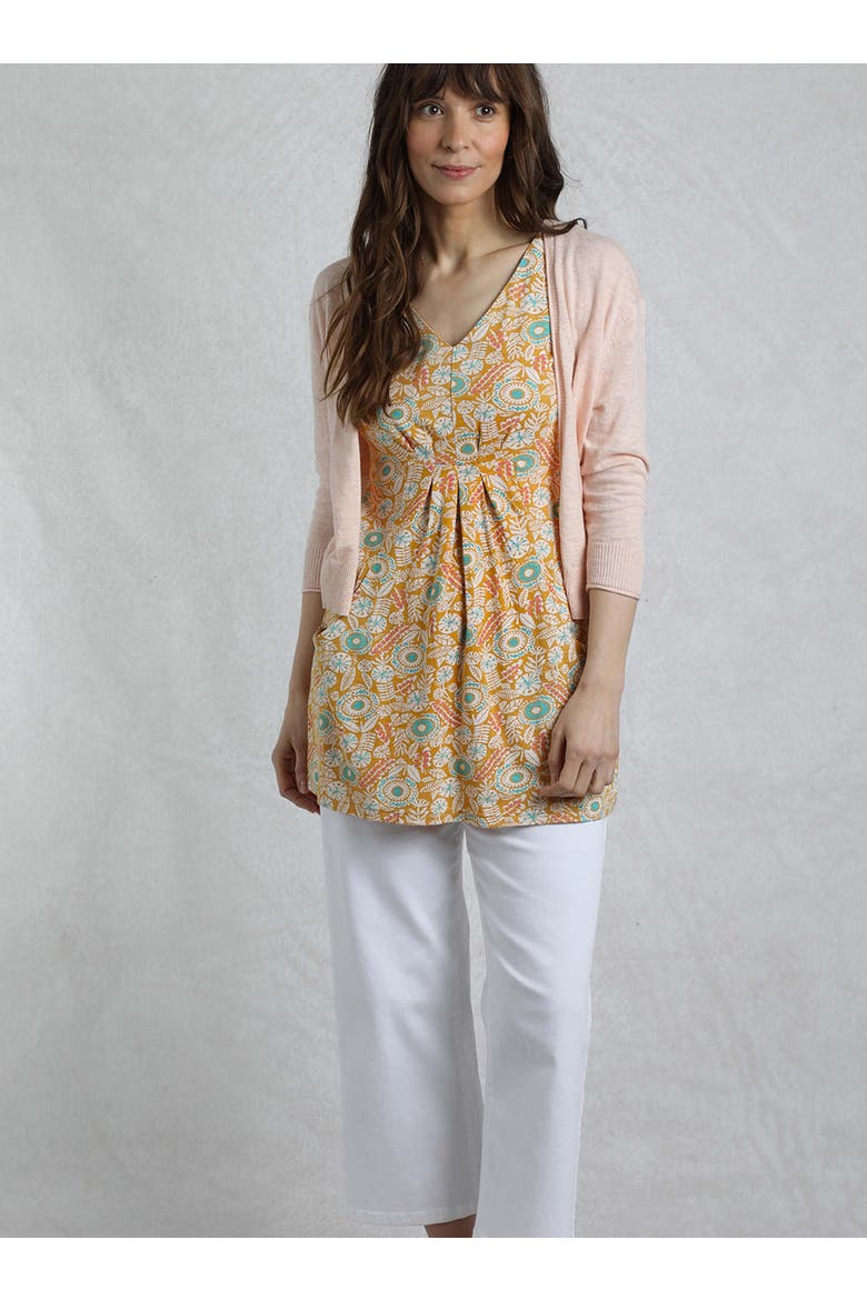 Indus Printed Jersey Tunic, Alternate, color, Deep Amber