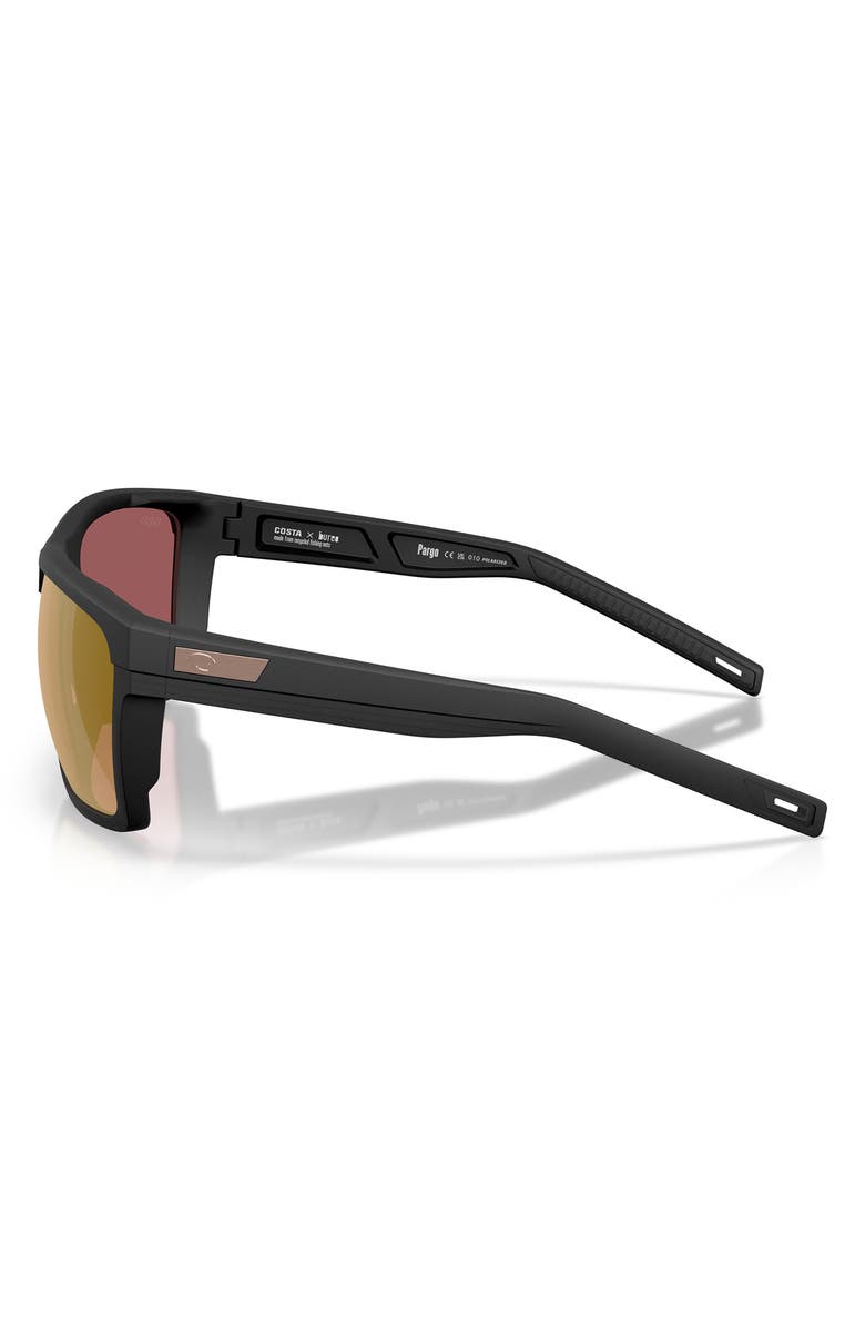 Costa Del Mar Pargo 61mm Polarized Square Sunglasses, Alternate, color, Net Plus Black / Gold 580G