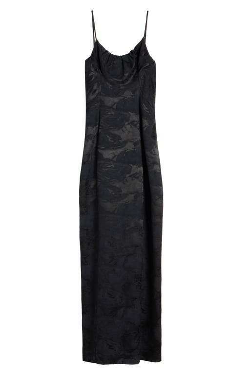 Shop Dries Van Noten Dirios Floral Jacquard Satin Gown In Black