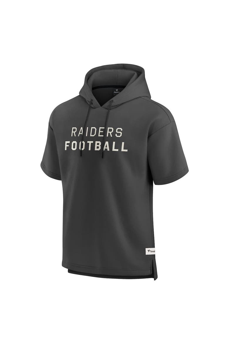 Men's Fanatics Charcoal Las Vegas Raiders Elements Future Ground Lettering Short Sleeve Pullover Hoodie, Alternate, color, Charcoal