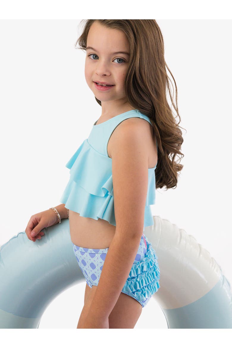Toddler Girls Flounce Bikini, Alternate, color, Periwinkle Blue Coastal Cane