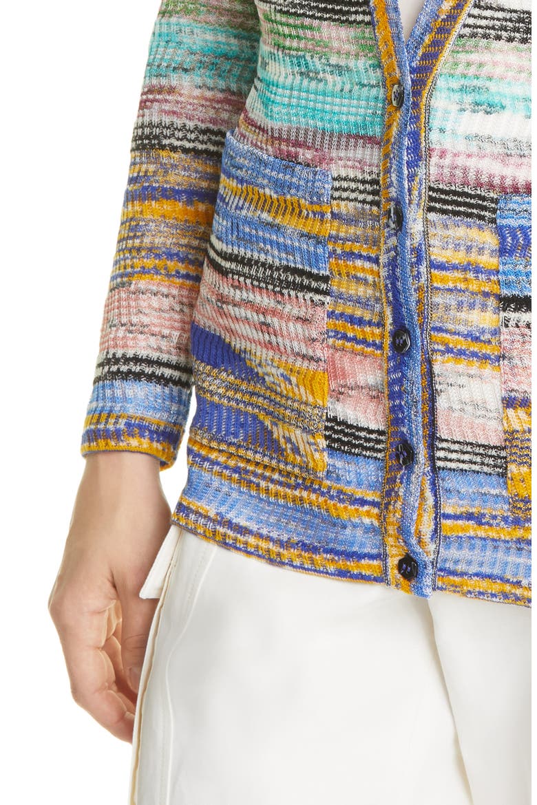 Stripe V-Neck Cardigan, Alternate, color, MULTI