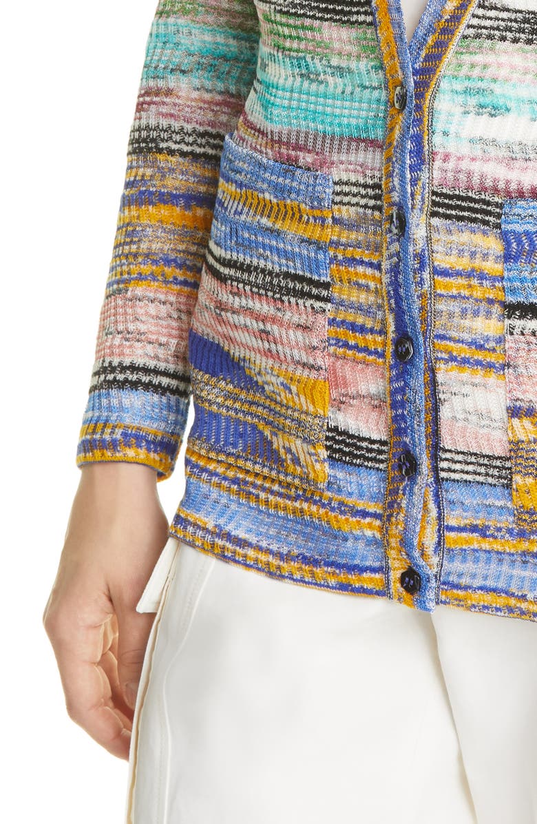 Missoni Stripe V-Neck Cardigan, Alternate, color, 