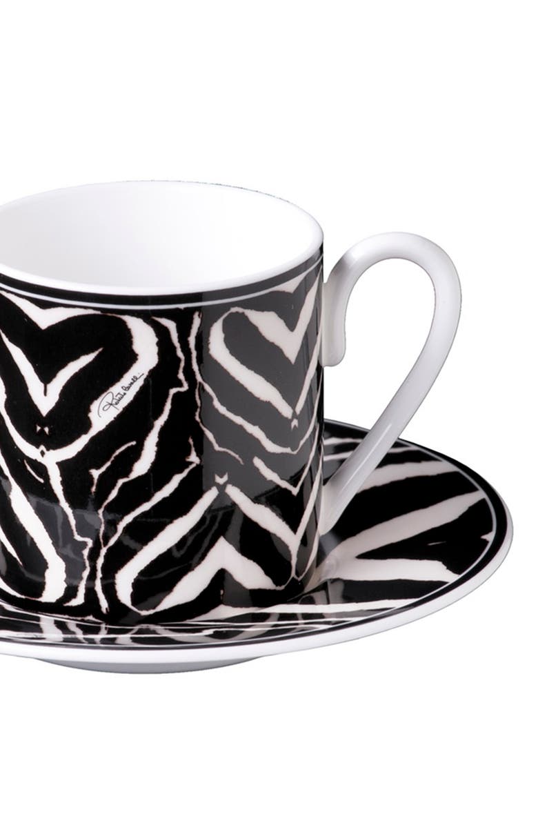 CAVALLI Coffee Cup & Saucer with Luxury Box, Alternate, color, Zebra
