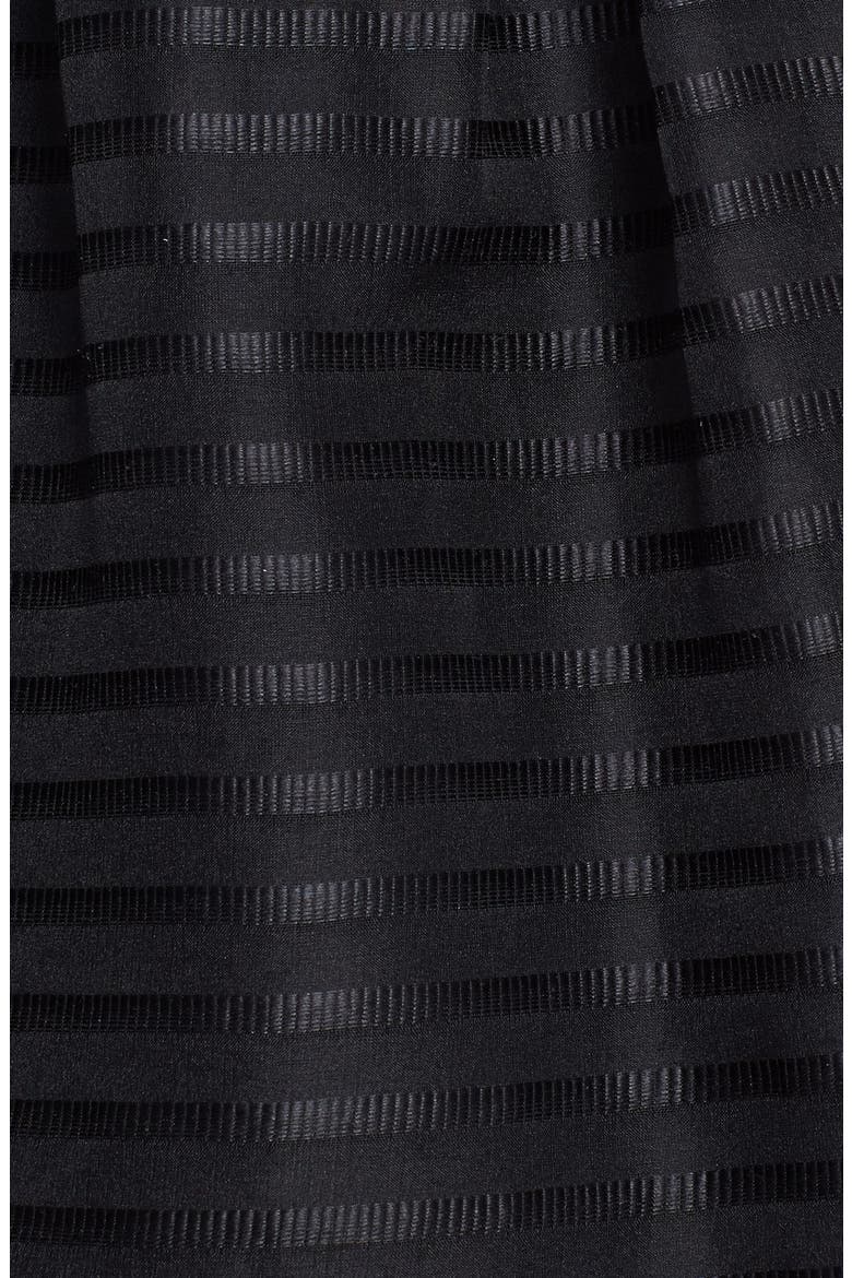 'Rita' Ribbon Stripe Silk Organza Fit & Flare Dress, Alternate, color, BLACK