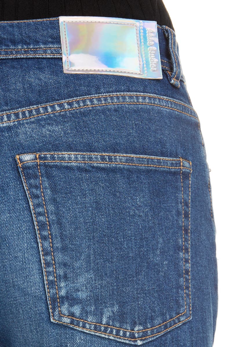 Acne Studios Melk Creased High Waist Slim Crop Jeans, Alternate, color, 