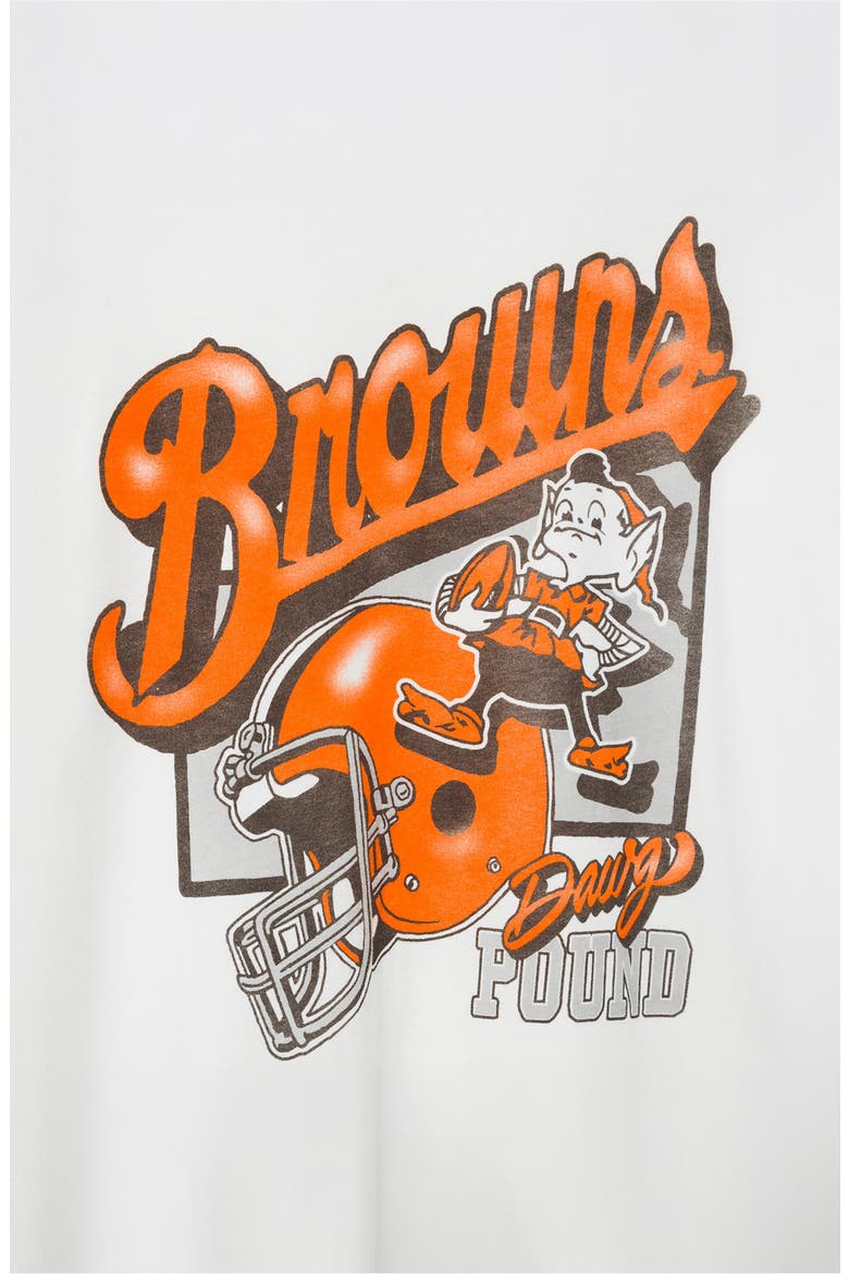 Cleveland Browns Dawg Pound Cotton Graphic T-Shirt, Alternate, color, VINTAGE WHITE