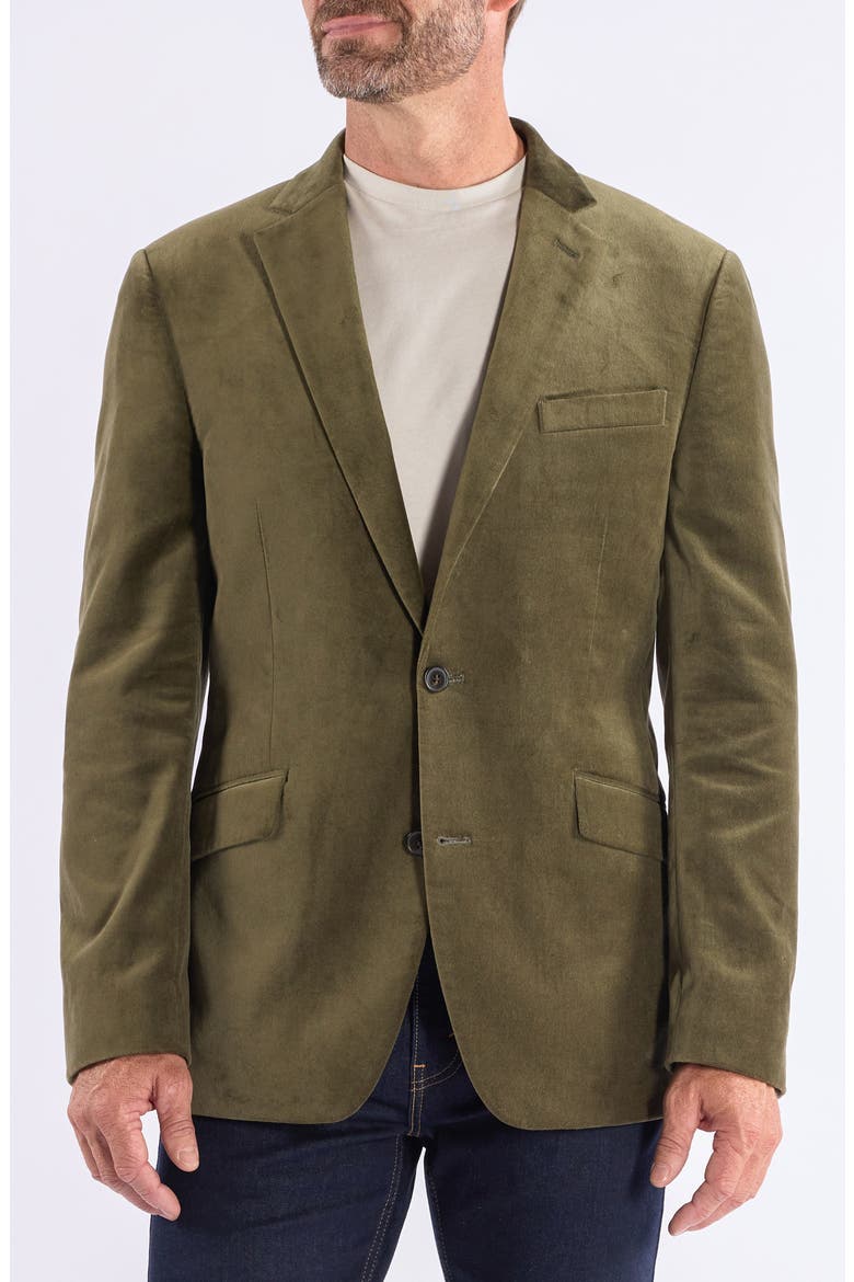 Velvet Sport Coat, Main, color, OLIVE