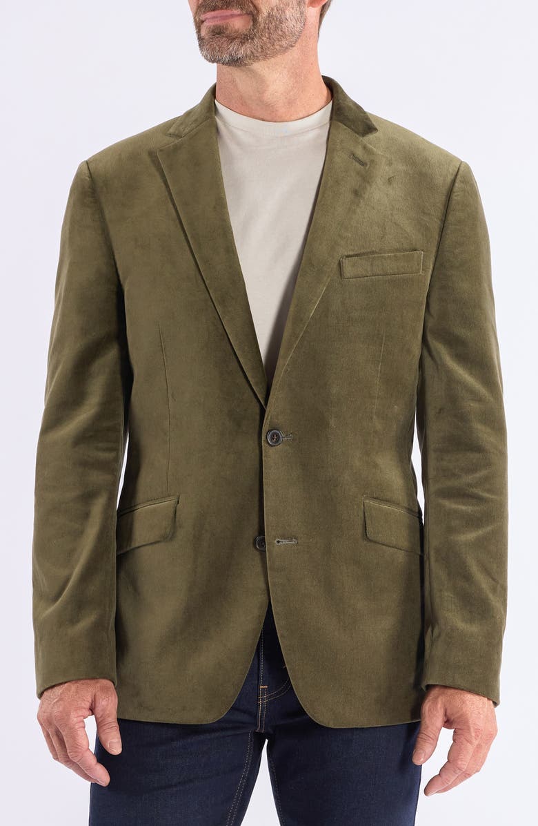 SAVILE ROW CO Velvet Sport Coat, Main, color, Olive