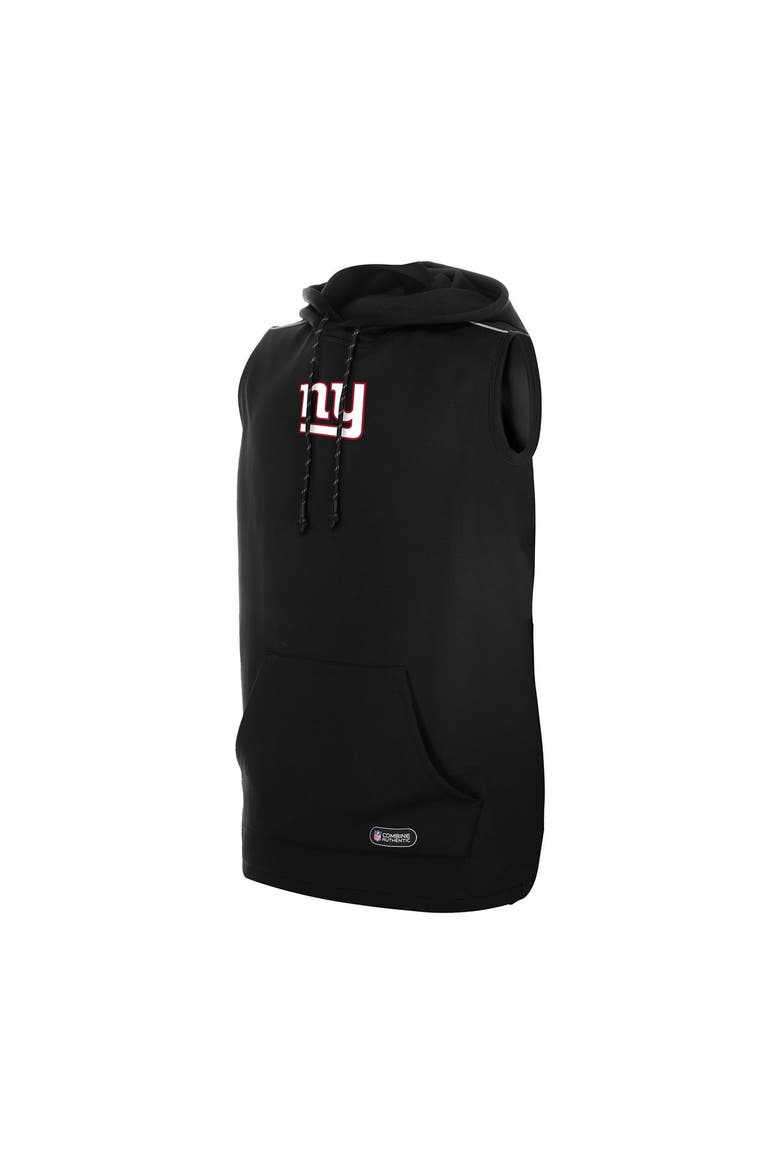 Men's New Era  Black New York Giants Combine Sleeveless Hoodie, Alternate, color, Black