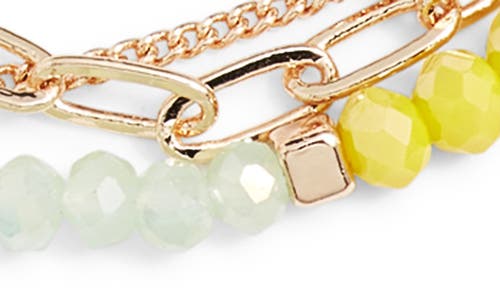 Bp. Butterfly Set Of 3 Bracelets In Gold Light Pink Sage Yellow