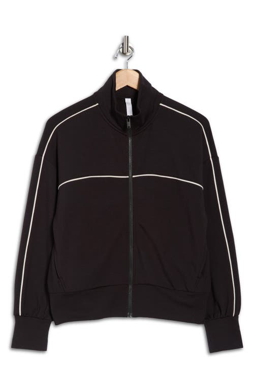 Z By Zella Cozy Scuba Knit Track Jacket In Black