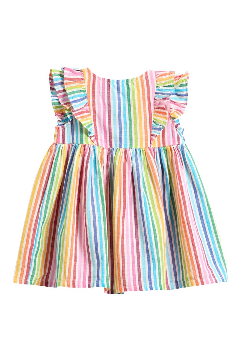 Kids' Rainbow Stripe Flutter Sleeve Dress, Alternate, color, PINK MULTI