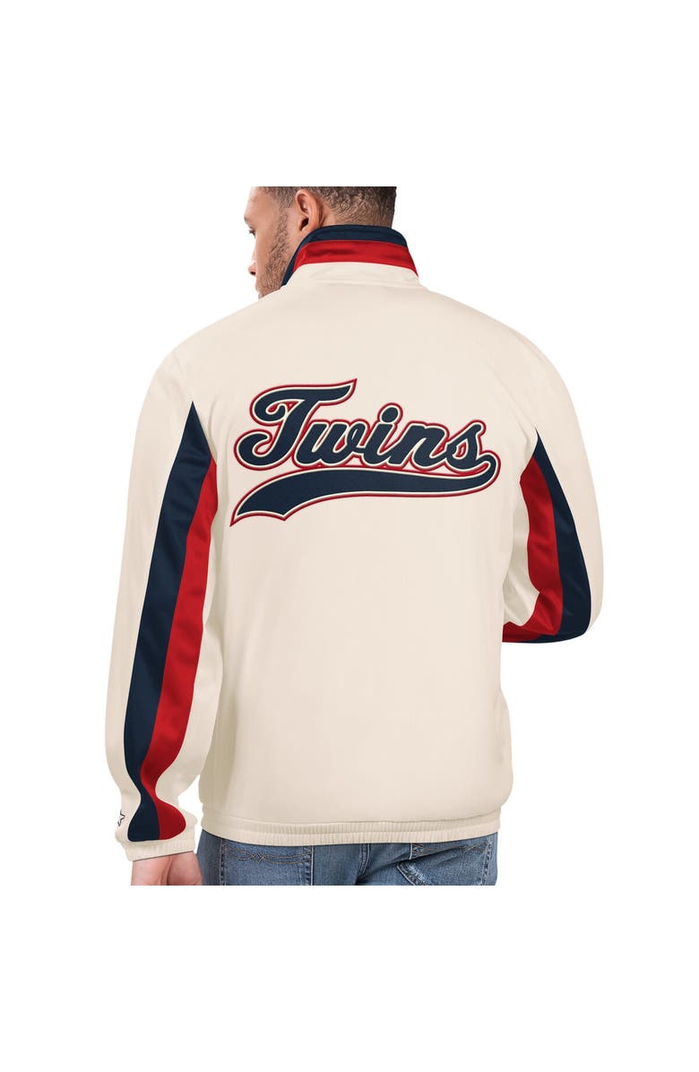 STARTER Men's Starter Cream Minnesota Twins Rebound Cooperstown Collection Full-Zip Track Jacket, Alternate, color, Cream