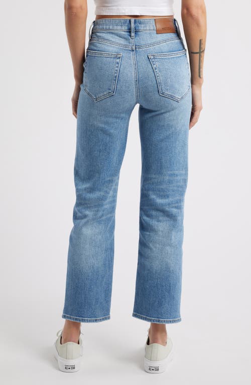 Hidden Jeans Frayed Hem Straight Leg Jeans In Med Wash