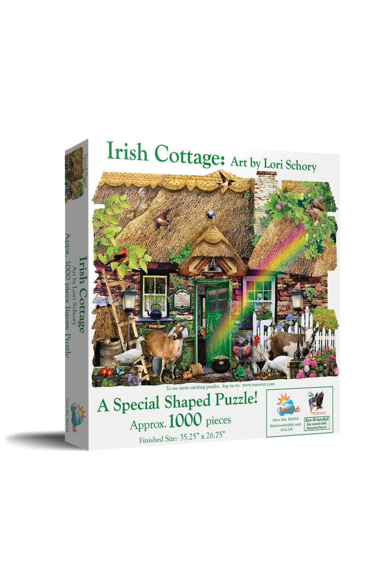 Irish Cottage 1000 piece Jigsaw Puzzle for Adults Special Shape, Main, color, Multicolor