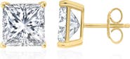 Crislu Cubic Zirconia Square Stud Earrings