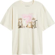 GOLDEN HOUR Sweet & Psycho Kittens Oversize Graphic T-Shirt
