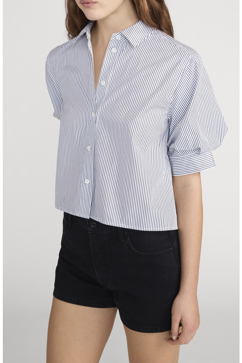 The Billow Sleeve Shirt, Alternate, color, NAVY STRIPE
