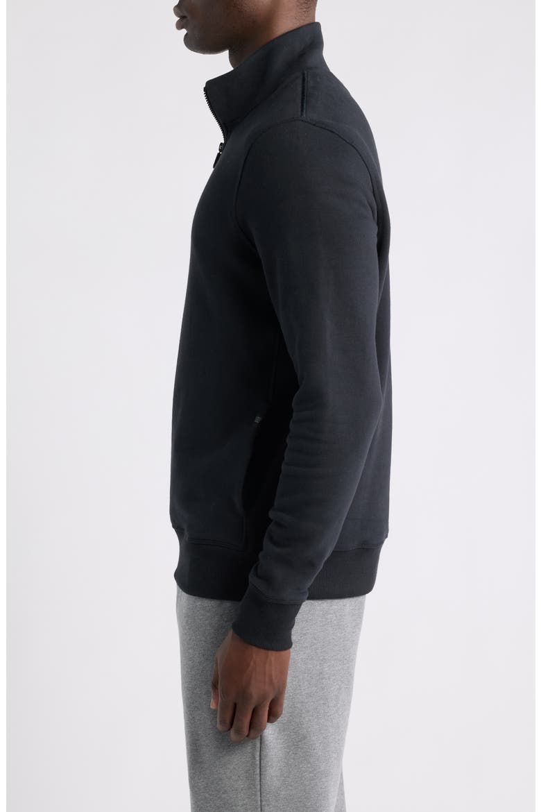 Ace Cotton Blend French Terry Half Zip Pullover, Alternate, color, TRUE BLACK