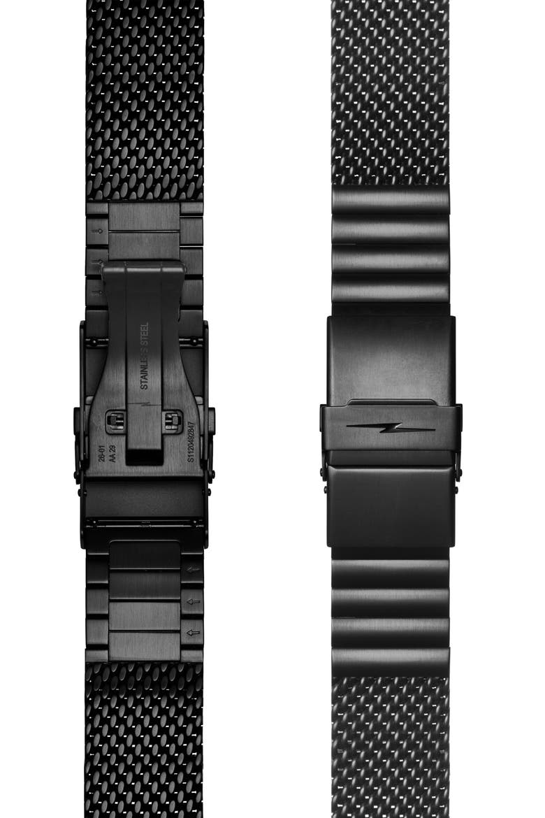 Mackinac Automatic Yacht Timer Mesh Strap Watch, 40mm, Alternate, color, BLACK / ORANGE