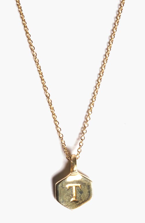 Odette New York Monogram Charm Necklace In Letter T