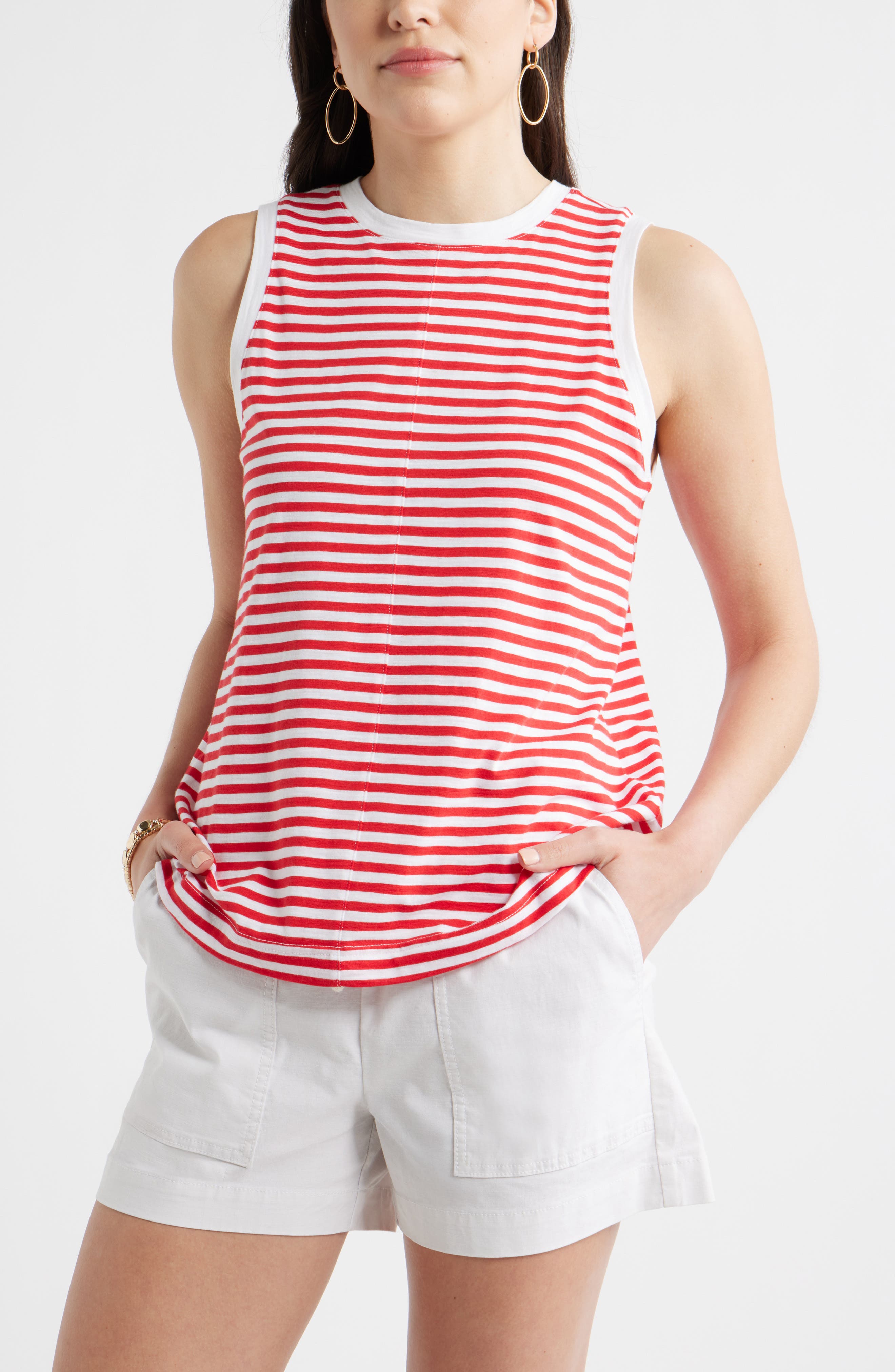 RED- WHITE BROOKE STRIPE
