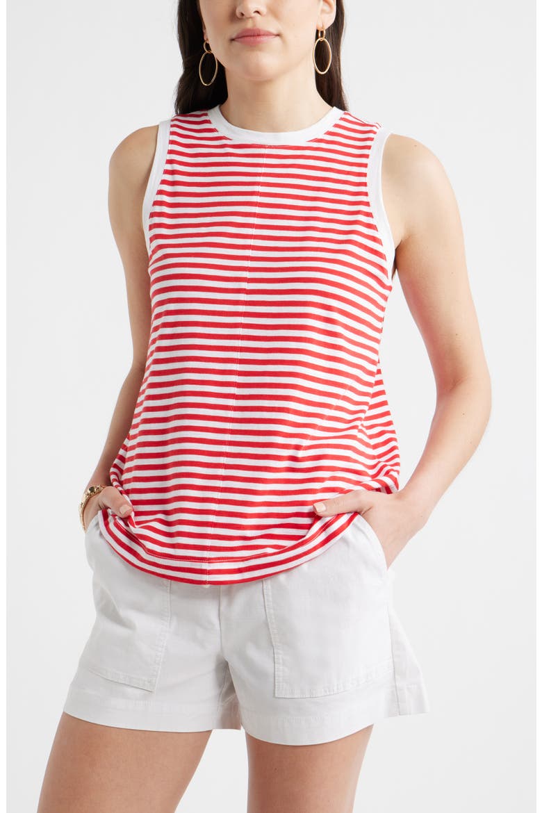 Swing Sleeveless Top, Main, color, RED- WHITE BROOKE STRIPE