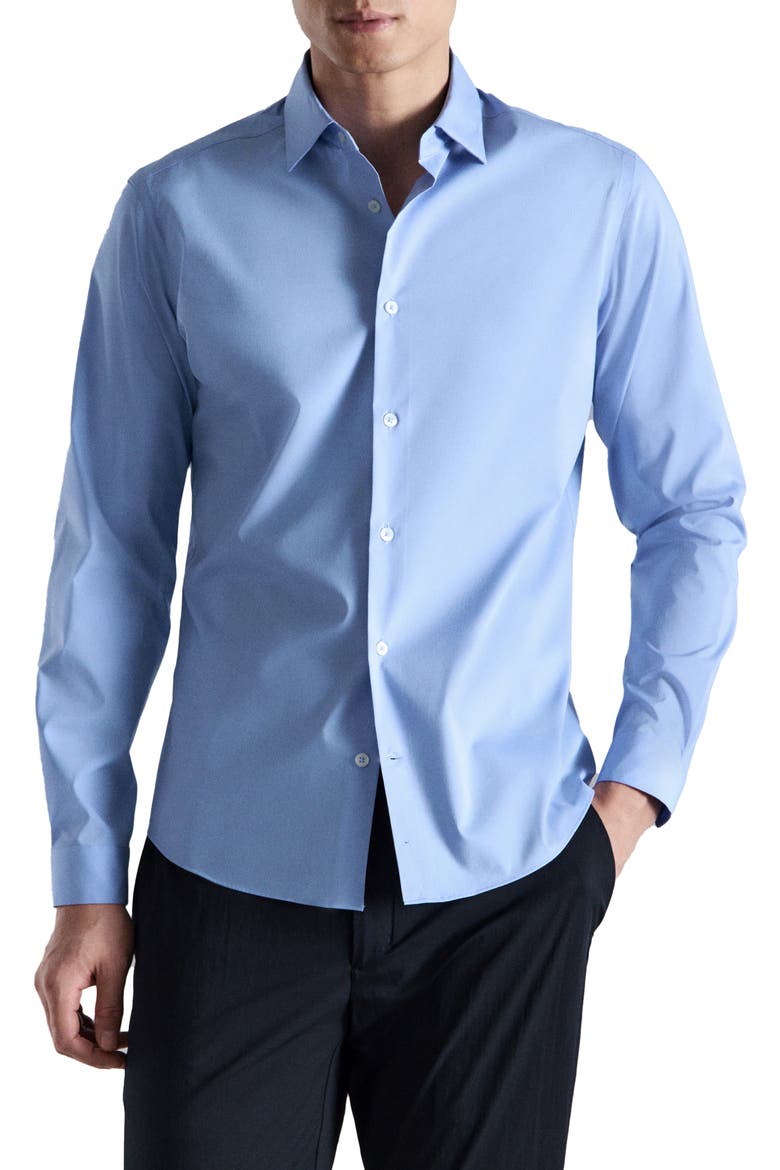 Regular Fit Stretch Cotton Blend Button-Up Shirt, Main, color, CHINA BLUE